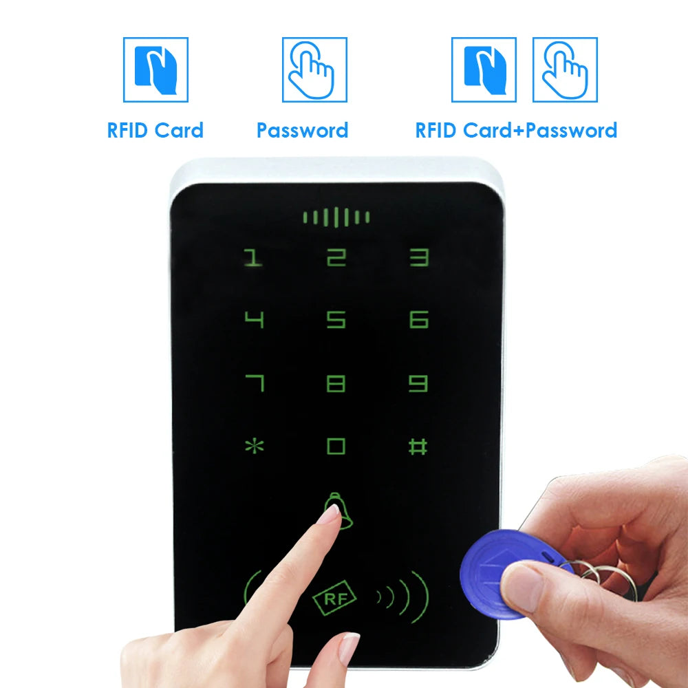 125khz RFID Proximity Card Digital Keypad Access Control System Door Lock Controller RFID/EM Keypad access card reader Vue