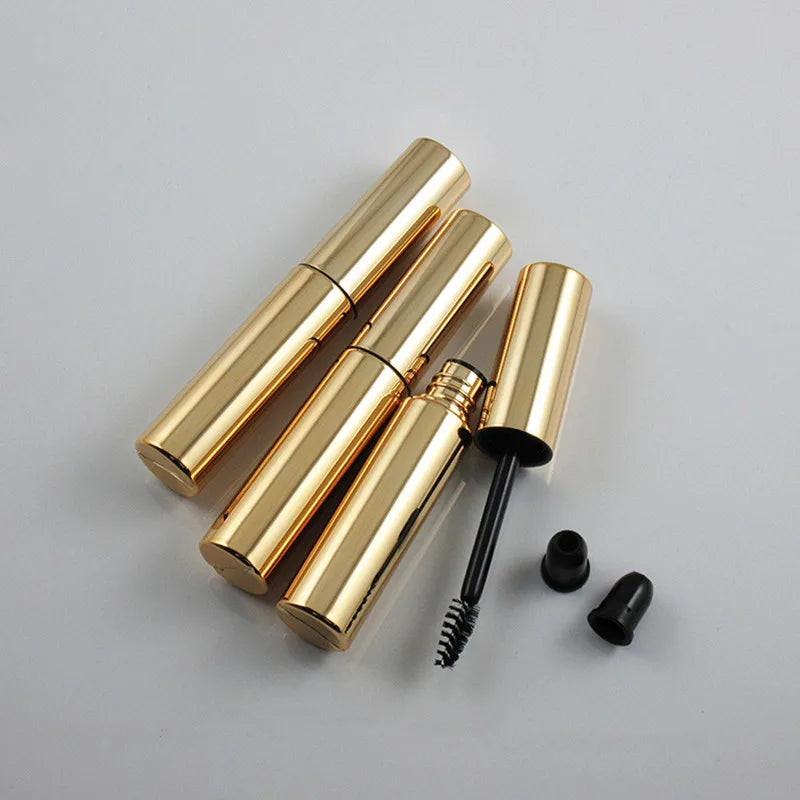 10-100pcs 8ml Empty Gold Eyelash Tube Mascara Cream Vial/Container Fashionable Refillable Bottles Makeup Tool Accessories Vue