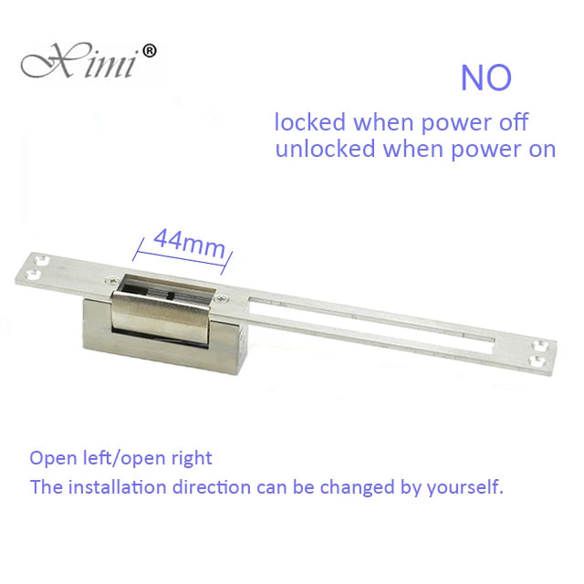 Long Panel Electric Strike Lock Fail Secure Power On To Unlock For Wooden Metal PVC Door Home Access Control Vue Wide mouth-NO