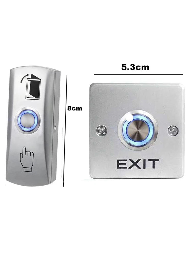 Zinc Alloy Exit Button Switch NO/NC/COM Door System Push Exit Release Button Switch For Access Control Backlight Button Vue