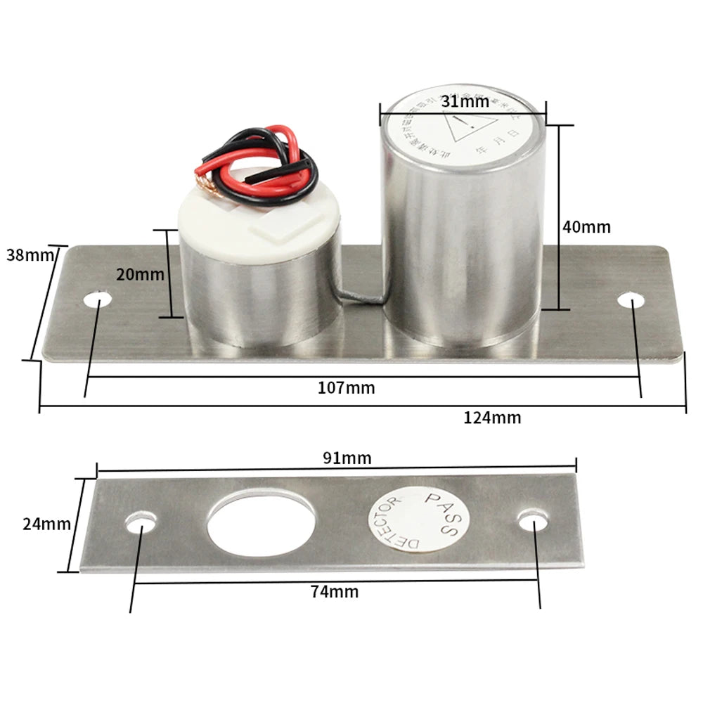 DC 12V Mini Electric Bolt Lock Fail Safe Stainless Steel Solenoid Electric Door Lock 5 Wires Feedback Lock Easy to Install Vue