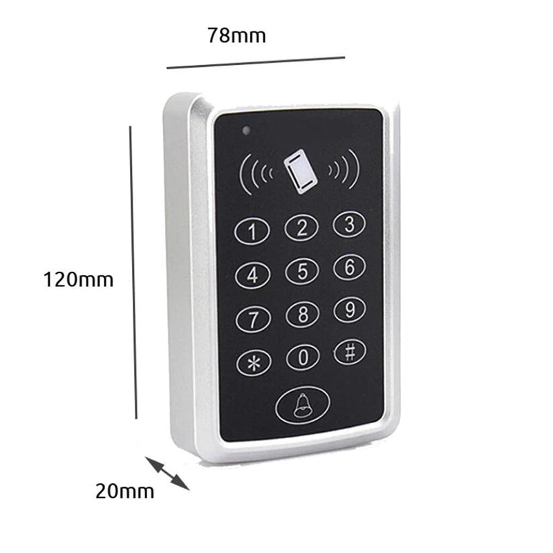 125KHz RFID Access Control Keypad Machine Rainproof Cover EM Card Reader For Door Access Control System Lock Opener Vue