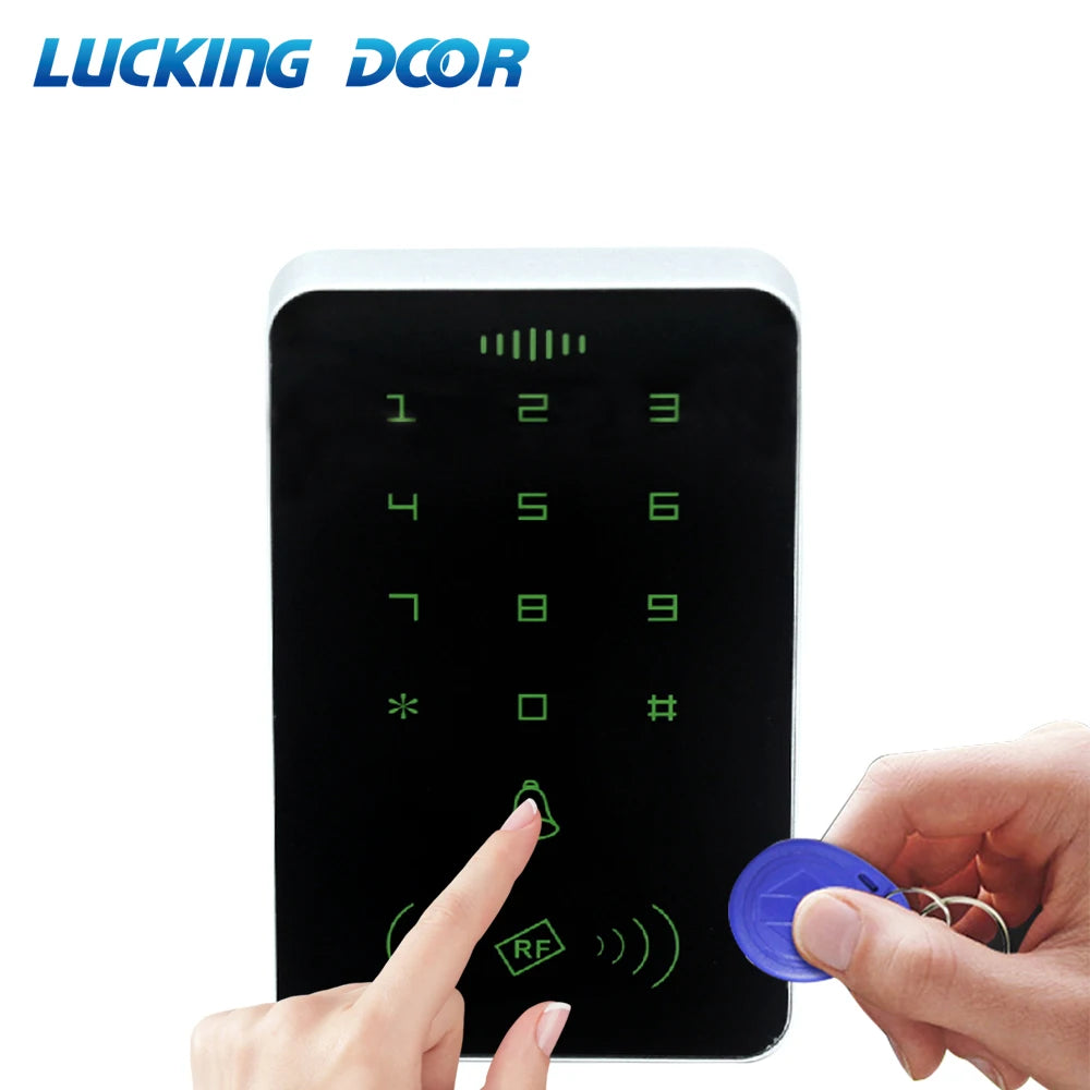 13.56Mhz Card Reader Door Lock System 1000 User RFID Access Control Keypad Cover Digital Panel Smart Door Access Control System Vue