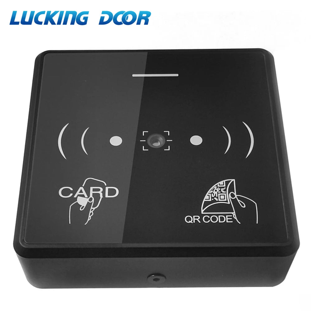 RFID Barcode QR Code Reader Access Control Reader TTL /RS485/ Wiegand 26/34 output 13.56MHZ Card NFC 20000 User Free Mobile APP Vue