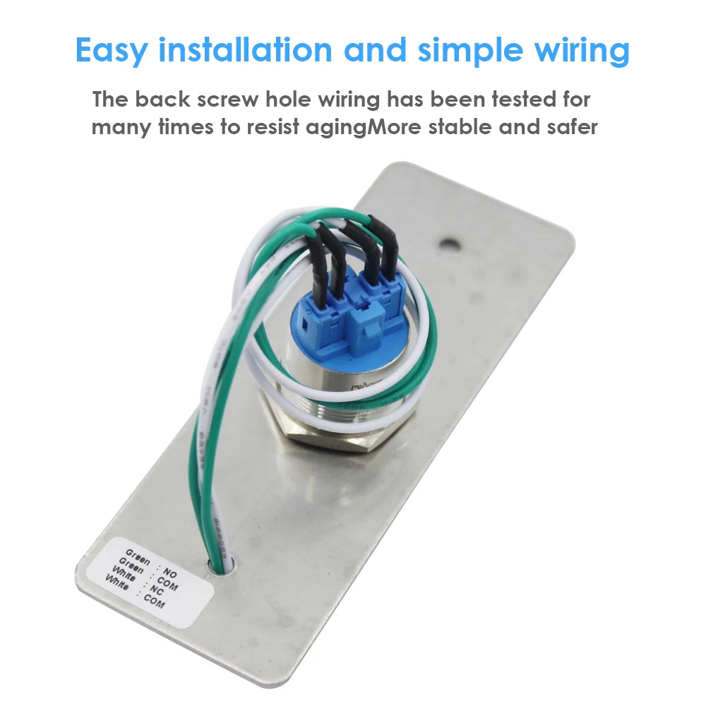 Waterproof IP66 115x40mm Stainless Steel Alloy Door Exit Button Push Switch for Security Vue