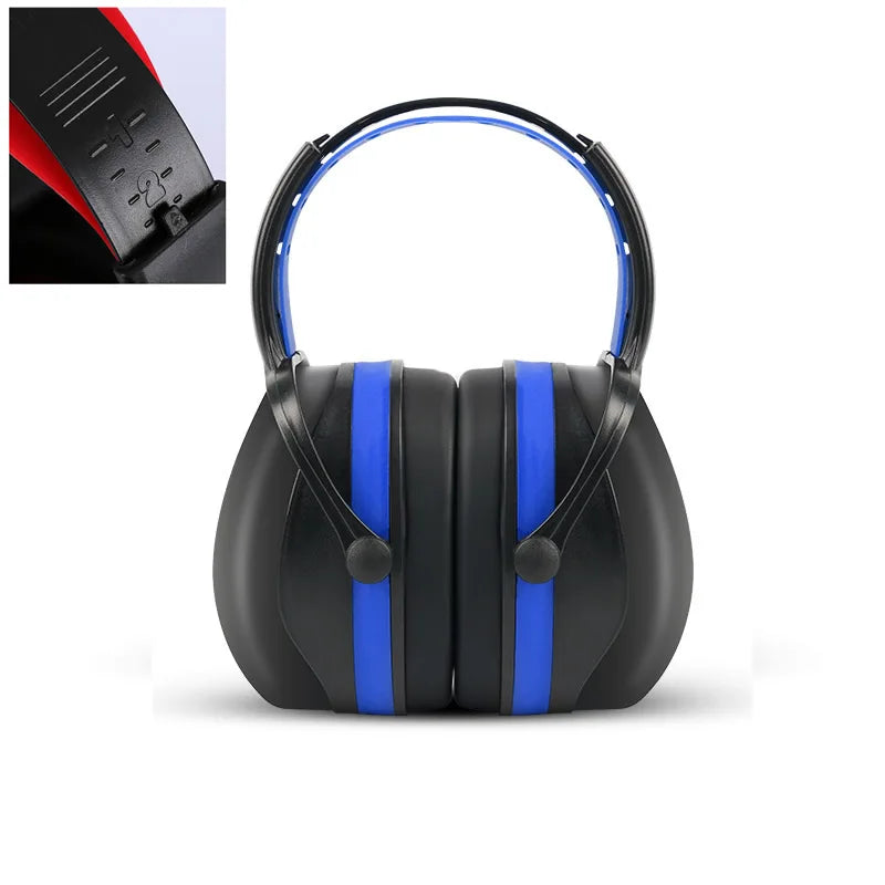 High Quality Anti-Noise Adjustable Head Earmuff SNR-35dB Ear Protector For Work Study Shooting Woodwork Hearing Protection Vue New Blue