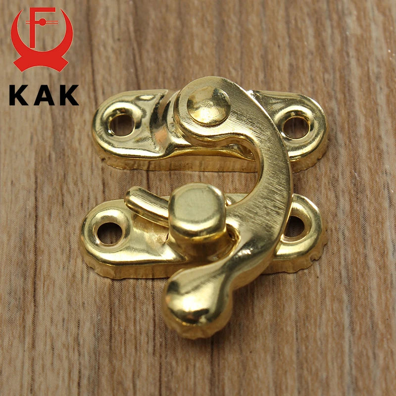 KAK 12pcs 34x28mm Antique Bronze Iron Padlock Hasp Hook Lock For Mini Jewelry Wooden Box With Screws Furniture Hardware Vue