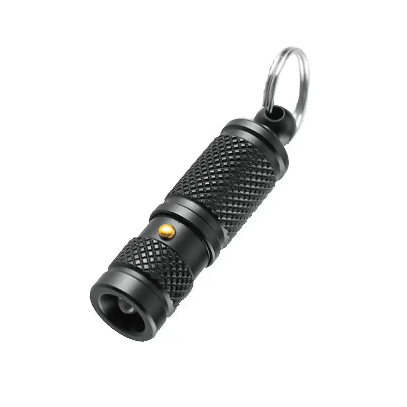 Mini Portable Self Defense Flashlight Aluminum Alloy Emergency Led Light Include Battery Outdoor Survival EDC Tool Gift Box Vue Black