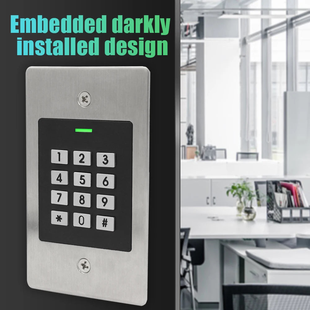Metal Embedded Access Control Machine lP66 Waterproof RFID 125KHZ Induction Access Control All-in Machine 1000 user Vue