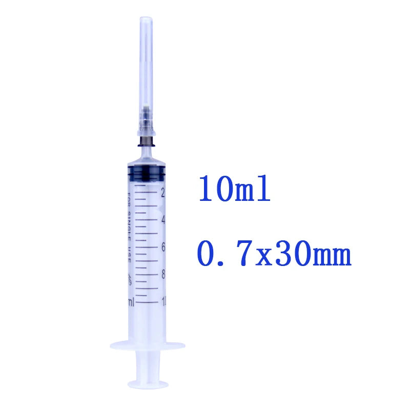 20pcs 10ml Disposable Plastic Veterinary Syringe With Needles For Pet Farm Animal Cat Dog Pig Cattle Sheep Horses caliber12x30mm Vue