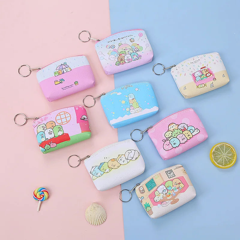 Cute Coin Purses Case Casual Coin Wallet Lady Fashion Flower Animal Pattern Cartoon Earphones Coin Keys Money Storage Bag Vue
