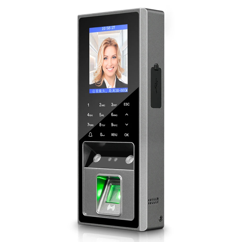 2.8inch 300 Face Recognition 3000 Fingerprint Capacity with 125Khz RFID Card Access Control Time attendance for Door Lock System Vue