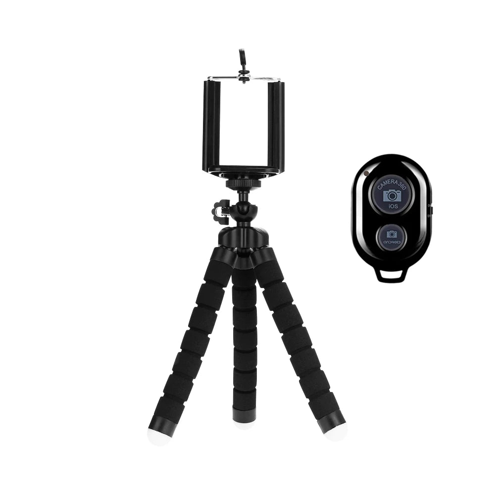 Tripods Tripod For Phone Mobile Camera Holder Clip Smartphone Monopod Tripe Stand Octopus Mini Tripod Stativ For Phone Vue Remote BlackT