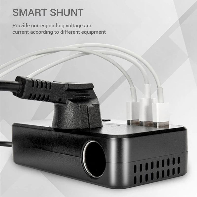 Car Inverter DC 12V to AC 220V 200W Auto Converter Inversor Car Cigarette Lighter Power Adapter QC3.0 USB Charger Fast Charging Vue