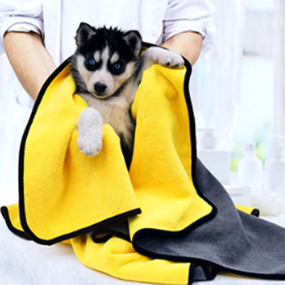 Absorbent Towel Pet Dog Cat Dry Superabsorbent Fiber Artifact Supplies Quick-drying With a bath Towel Vue XL