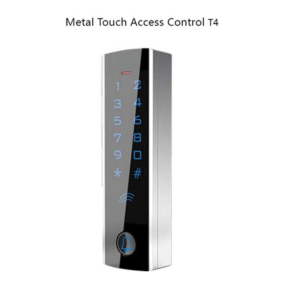 Metal touch Screen RFID 125KHz Standalone 13.56MHZ Digital backlit touch keypa Access Control system waterproof T4 Vue