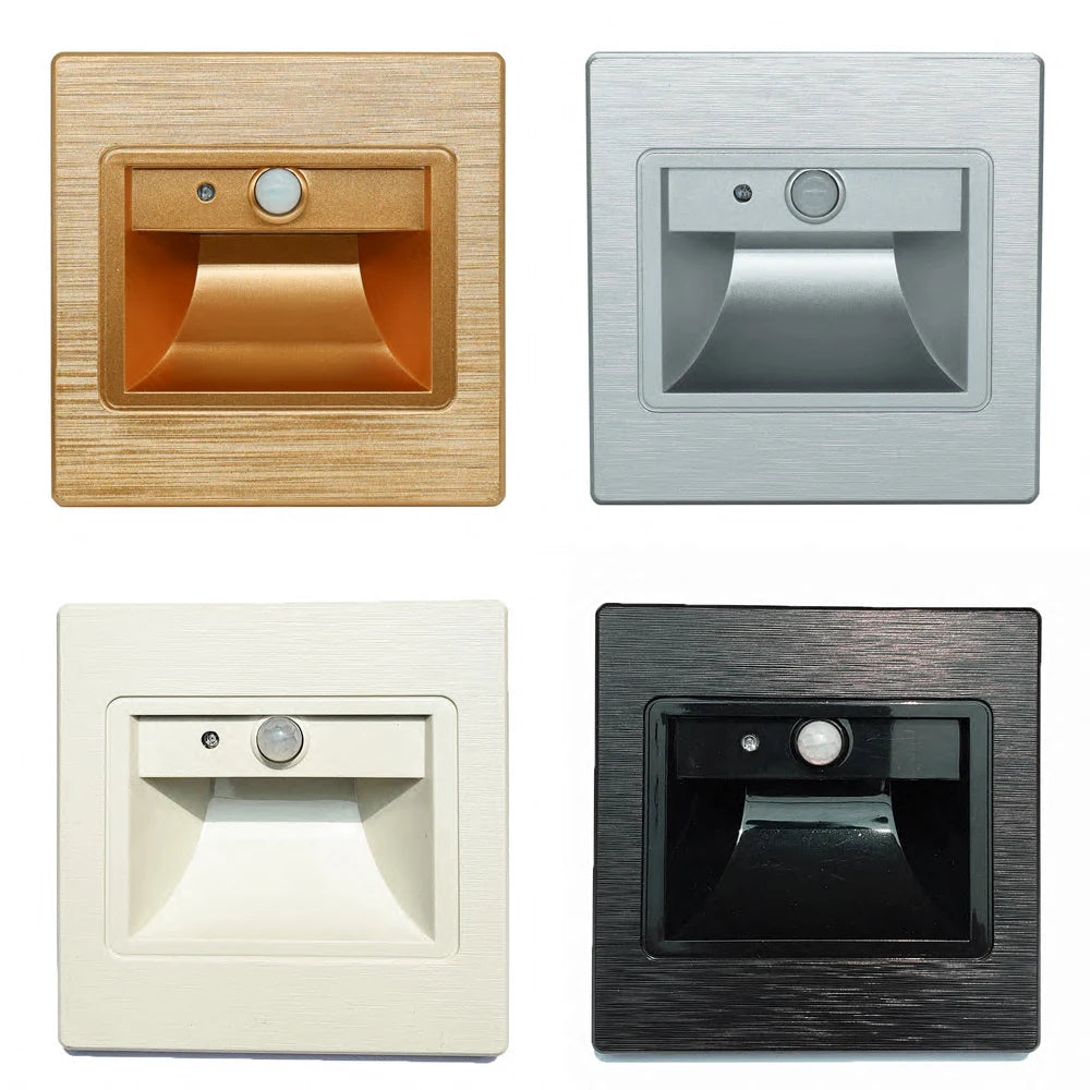 LED Recessed Stair Wall Light with PIR Motion Sensor | SANDIY LED Step Wall Light Vue