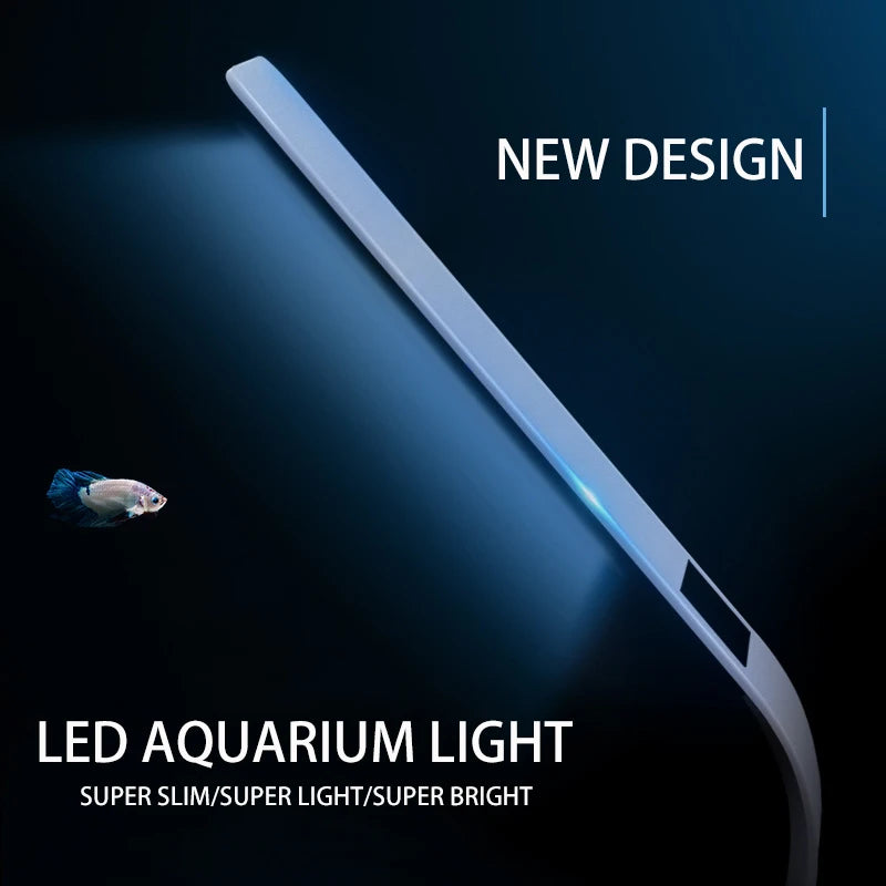 Super Slim Fish Tank LED Light Clip-on Lamp High Brightness Mini Light Aquatic Plants Grow Light Lighting Aquarium Lights Vue
