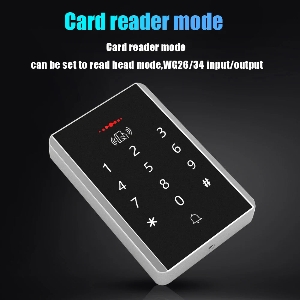Standalone RFID Access Control Keypad Digital Panel Card Reader 125Khz Door Lock System 2000 Users for Security Vue