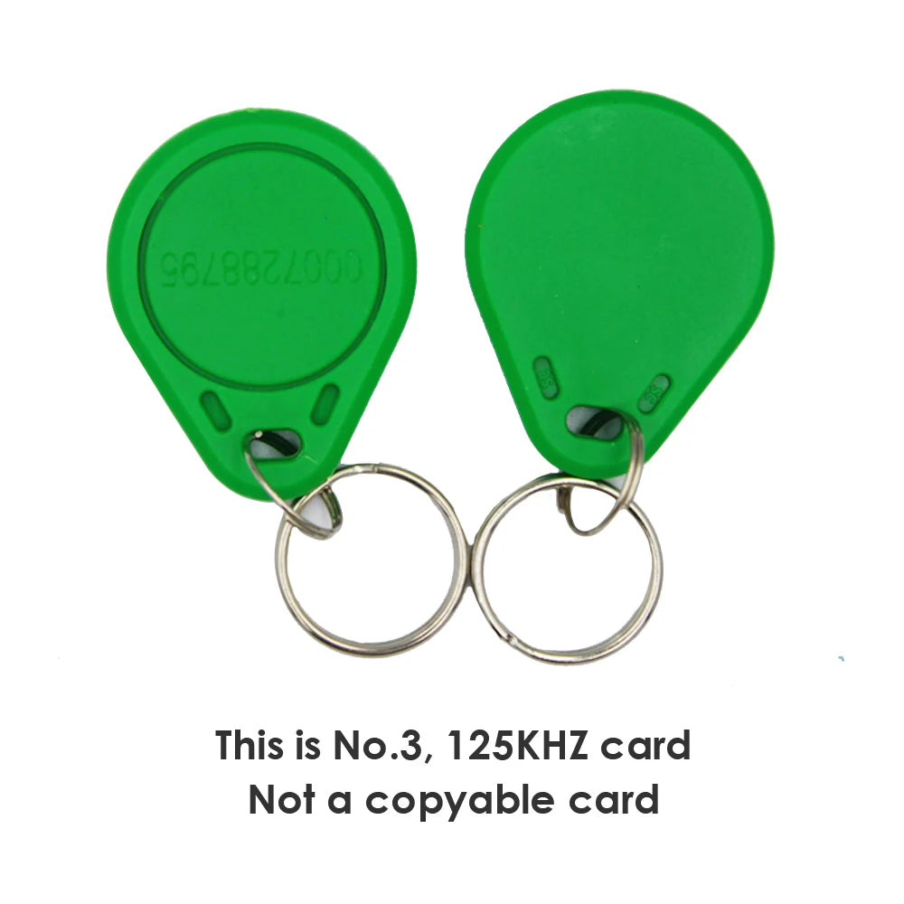 100pc/lot 125khz RFID Keychain NO3 ID Keyfob RFID Tag TK4100 Access Control Card Sticker Key Fob Ring Proximity code numerical Vue