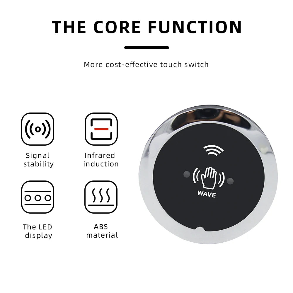 Wireless 2.4G Infrared Exit Button Switch for Auto Door System NO/COM Interface Contactless Access Control Release Switch Vue