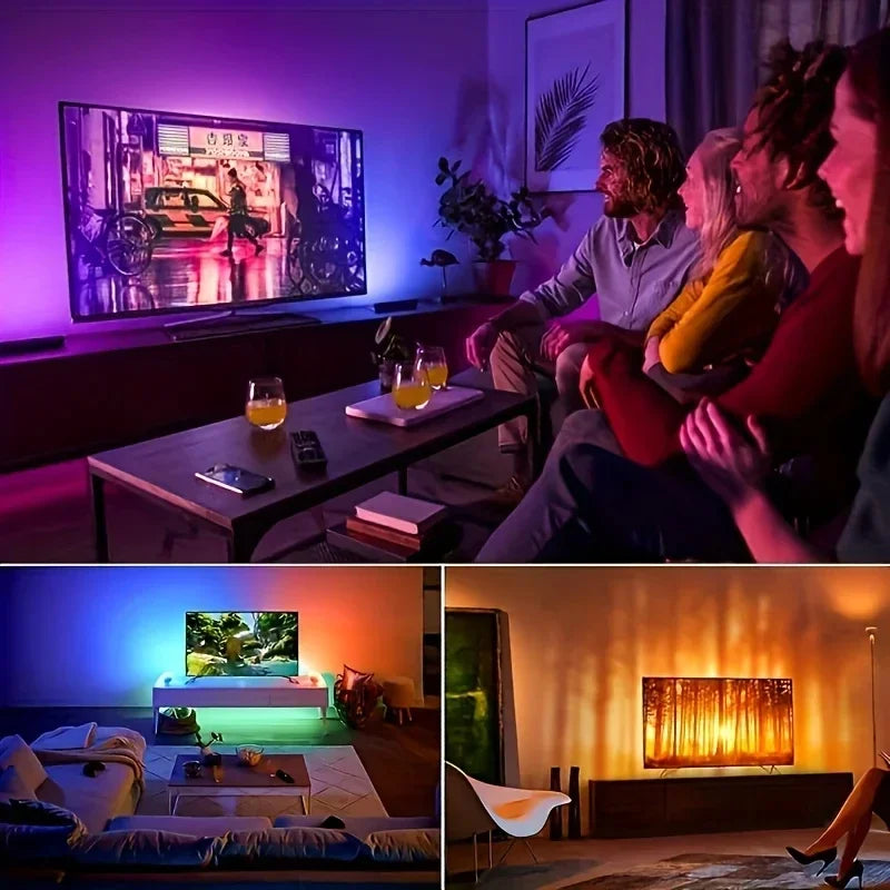 1M-30M RGB LED Strip Light Bluetooth APP Control Color Changing Light Flexible LED Lamp Tape For TV BackLight Room Decoration Vue