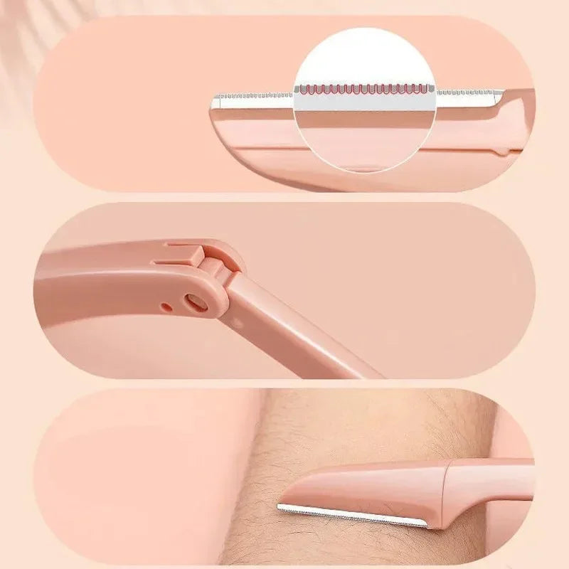 3 Pcs Eyebrow Trimmer for Ladies Face Eyebrow Shaper Shaver facial epilators for women Pocketknife Eyebrow profiler Hair Remover Vue