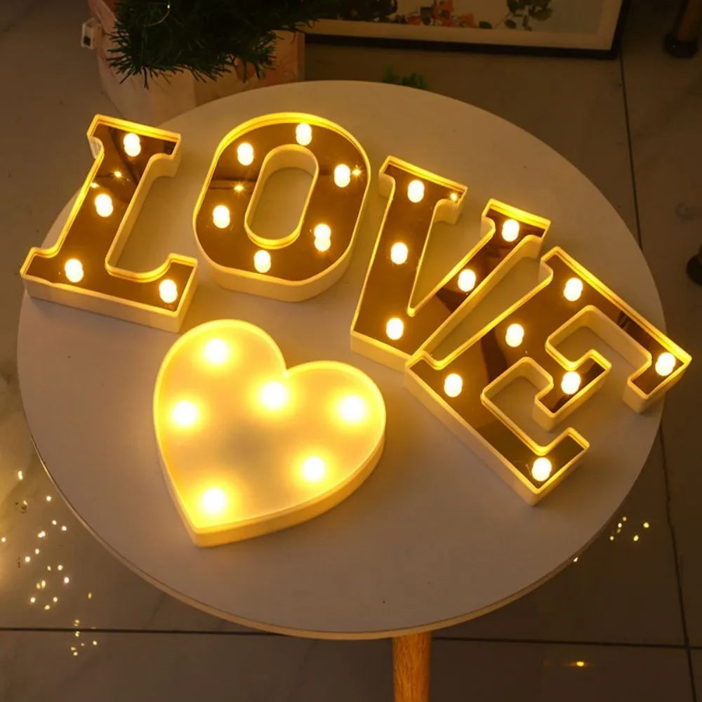 1pc 6.3in LED Alphabet & Number Lights,16cm Plastic Letters Decoration Lights For Home, Wedding,Proposal,Birthdaye Hanging Decor Vue