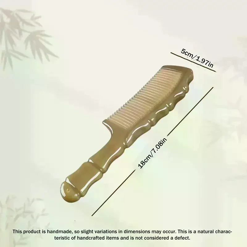 Anti static massage comb, natural cow horn comb, exfoliating comb, fine teeth can reduce hair breakage and hair loss Vue