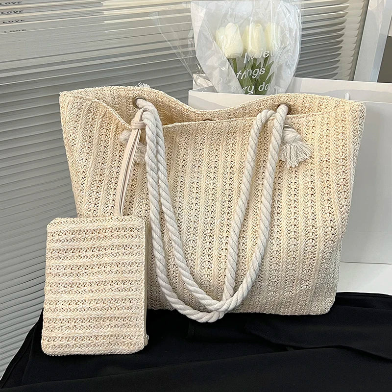 Fashion Large Capacity Straw Tote Bag Designer Women Handbags