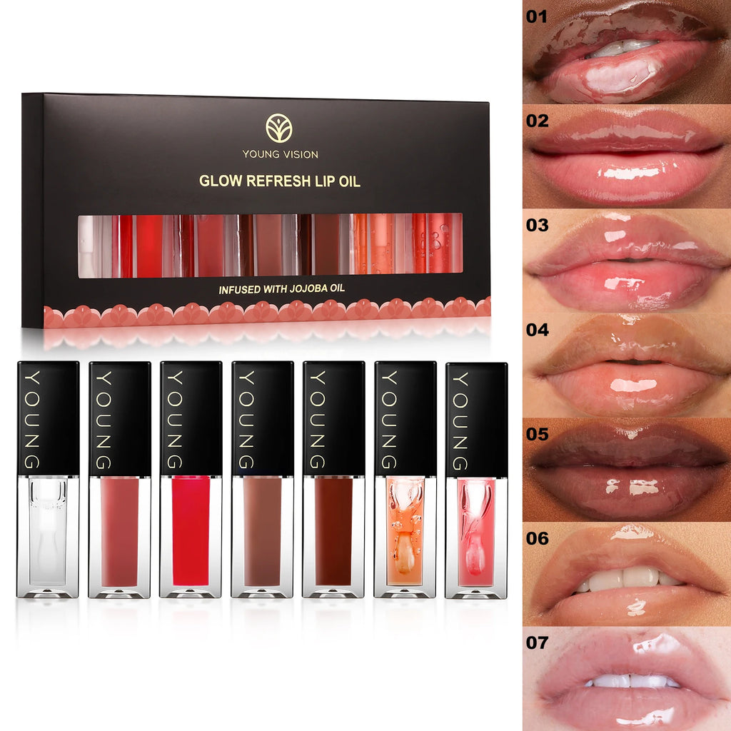 YOUNG VISION Moisturizing Lip Oil Set Plumping Lip Gloss Beauty Sensual Plumping Lip Gloss Oil Tinted Essence Set Vue 8120-set