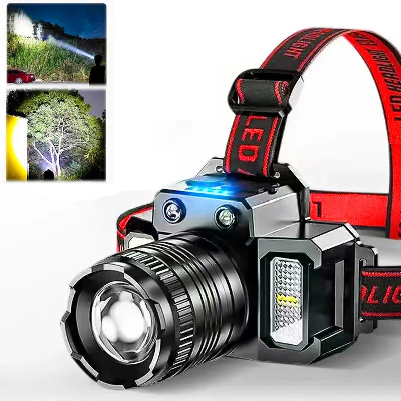 LED Sensor Headlamp Camping Search Light Head Flashlight Rechargeable Powerful Head Lamp Front Lanterns Headlights 5 Styles Vue