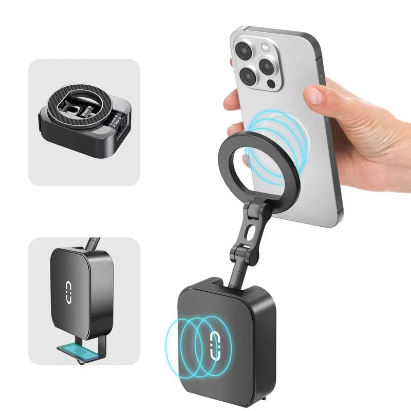 Magnetic Phone Stand Mount Foldable Extendable Portable Travel Holder for Desk Airplane Train Magnet Travel Phone Holder Vue