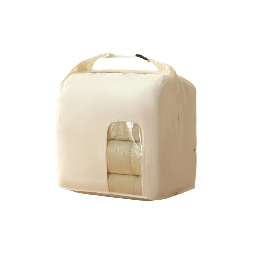 Large Capacity Compression Clothes Storage Bag Folding Moisture-proof Duvet Storage Bag Ultra Space Saving Dust-proof Vue Oat Color 50 x 40 x 70 cm