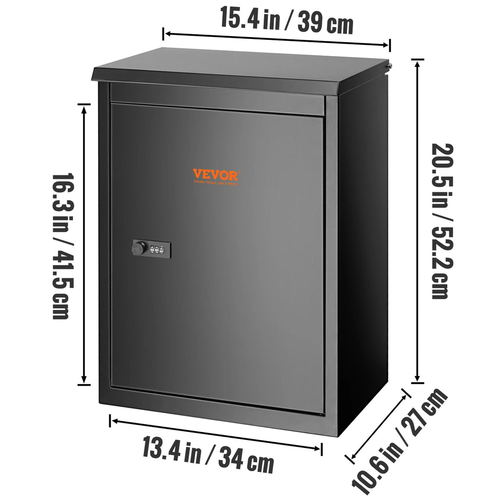 Wall Mounted Locking Mailbox – Waterproof Package Delivery Box Locking Mailbox Vue 21in Mexico