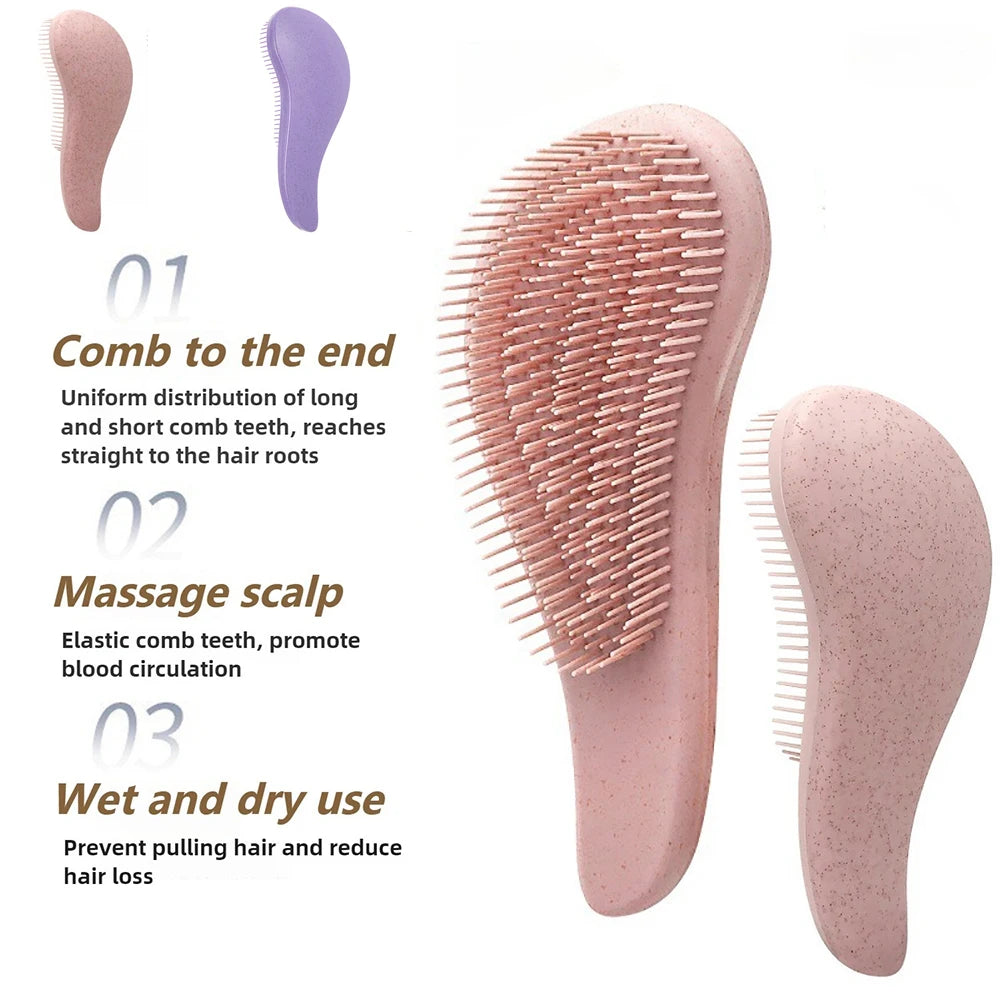 1pc Magic Detangling Hair Comb Anti Static Hairdressing Comb Girls Hair Comb Scalp Massage Hair Brush Hair Styling Accessories Vue