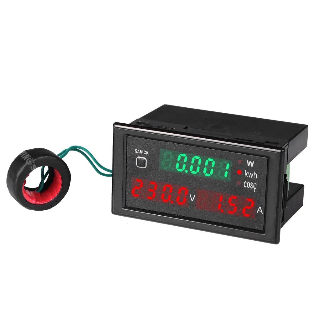 SPM001 AC80-300V AC200-450V 100A Multi-functional LED Voltmeter Ammeter KWH Meter Power Factor Wattmeter with Reset Function Vue