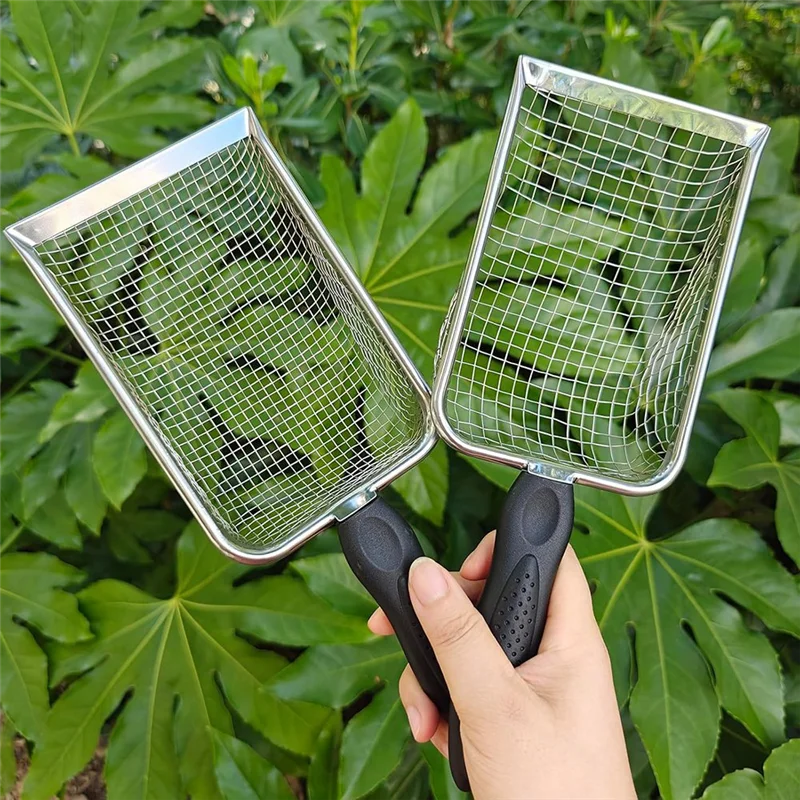 2-Pack Soil Sifter Tool For Gardening With Handles, Dirt And Compost Sifter With 3.8/5Mm Mesh For Gardenabkw Vue Silver NONE