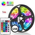 LED USB Strip Light Color Changing 5050 RGB LED Flexible Lights with 24 Keys for Children Gaming Room Home Party TV Backlight Vue 1m Remote
