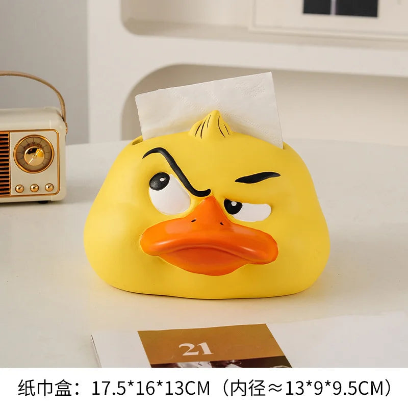 Cute Duck Tissue Box Ceramic Tabletop Dispenser Luxury Elegant Home Display For Living Room Coffee Table Decor Gift For Women Vue A1