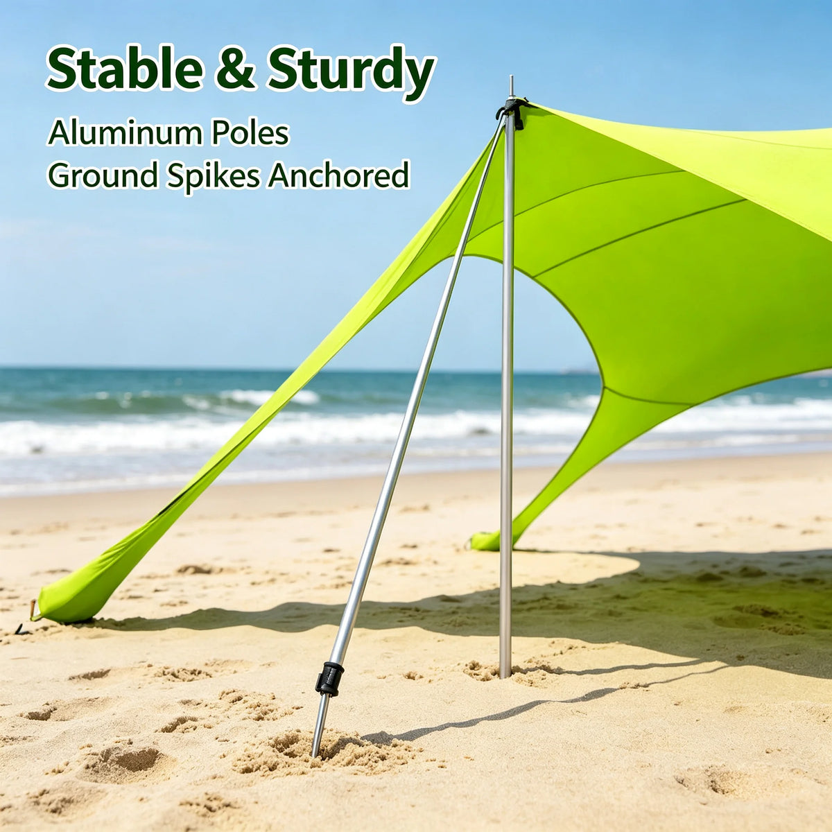 Beach Stretch Tent 2×1.6m Pop-Up Sun Shelter for 2-3 People Beach Sun Shelter Tent Vue