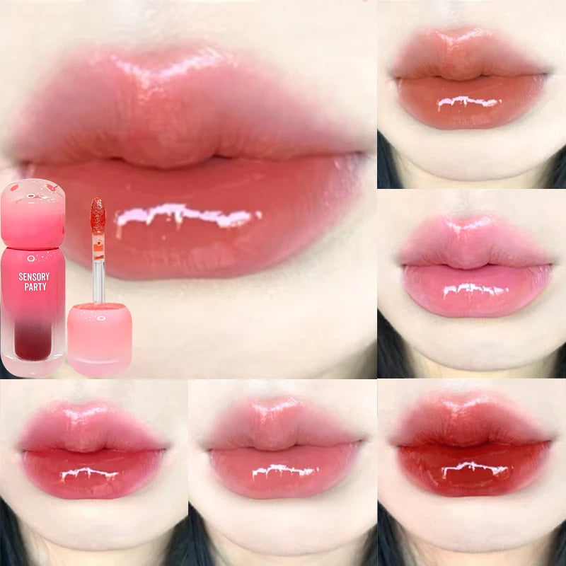 6 Colors Water Gloss Mirror Silky Smooth Lip Gloss Not Easy To Fade and Does Not Stick To The Cup Moisturize Waterproof Lipstick Vue