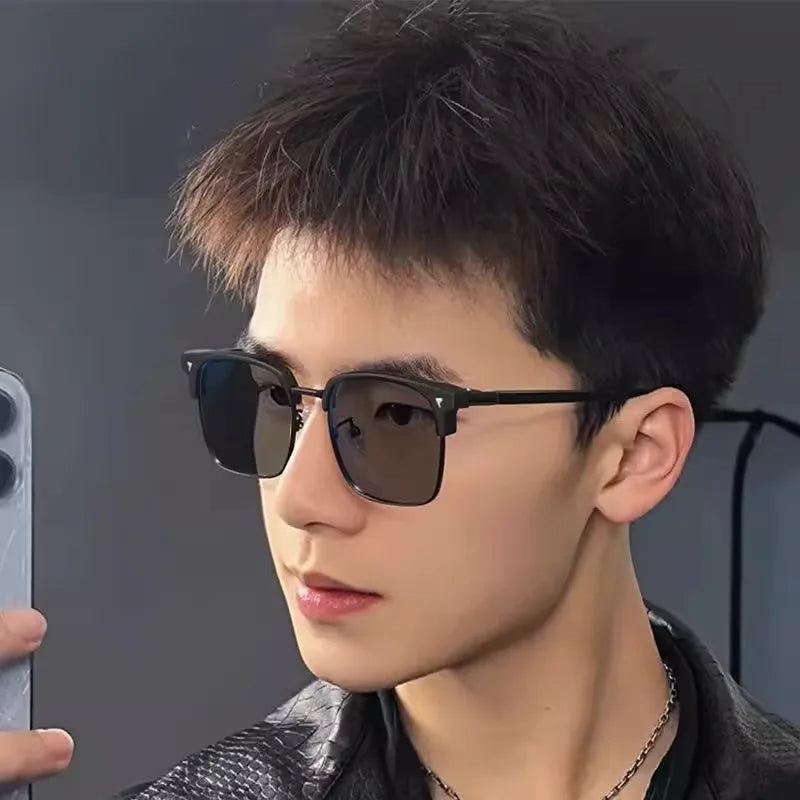 Photochromic Square Half Frame Reading Glasses | Blue Light Block Reading Glasses Vue
