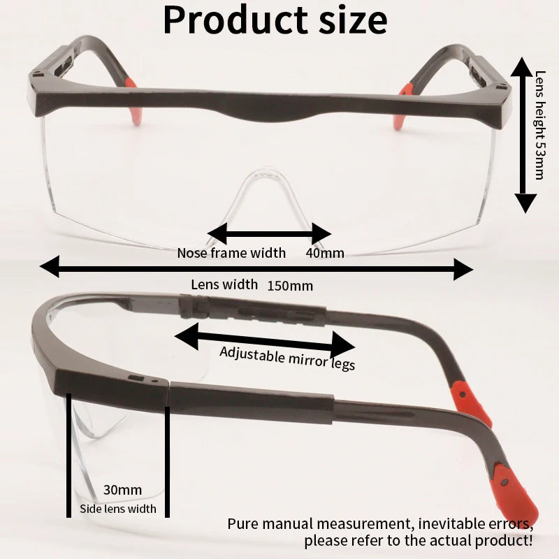 Anti Fog Safety Glasses Over Eyeglasses Ansi Z87 Clear Safety Goggles HD Lens Rubber Leg Eye Protection for Industrial Lab Work Vue