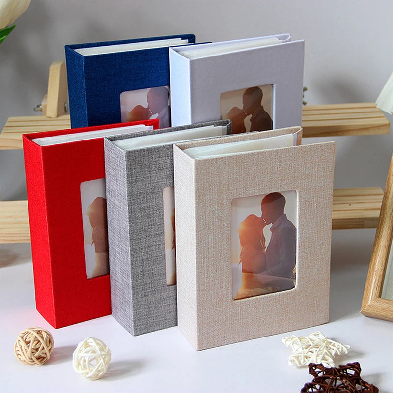 New Photo Album 100 Pockets Photo Album 4x6 Photos Linen Cover Slip-in Picture Albums DIY Writable Photo Storage Children Growth Vue