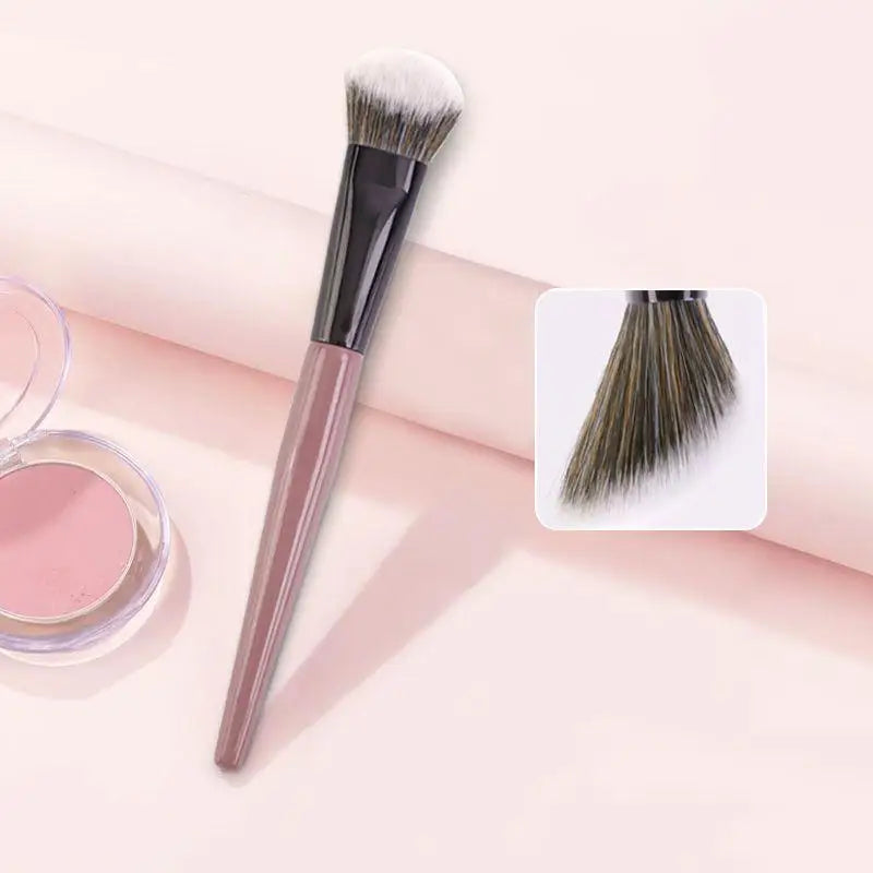 Soft Bristle Portable Blush Brush Face Cheek Contour Powder Cosmetic Tool Women Girls Makeup Starters Daily Beauty Supplies Vue