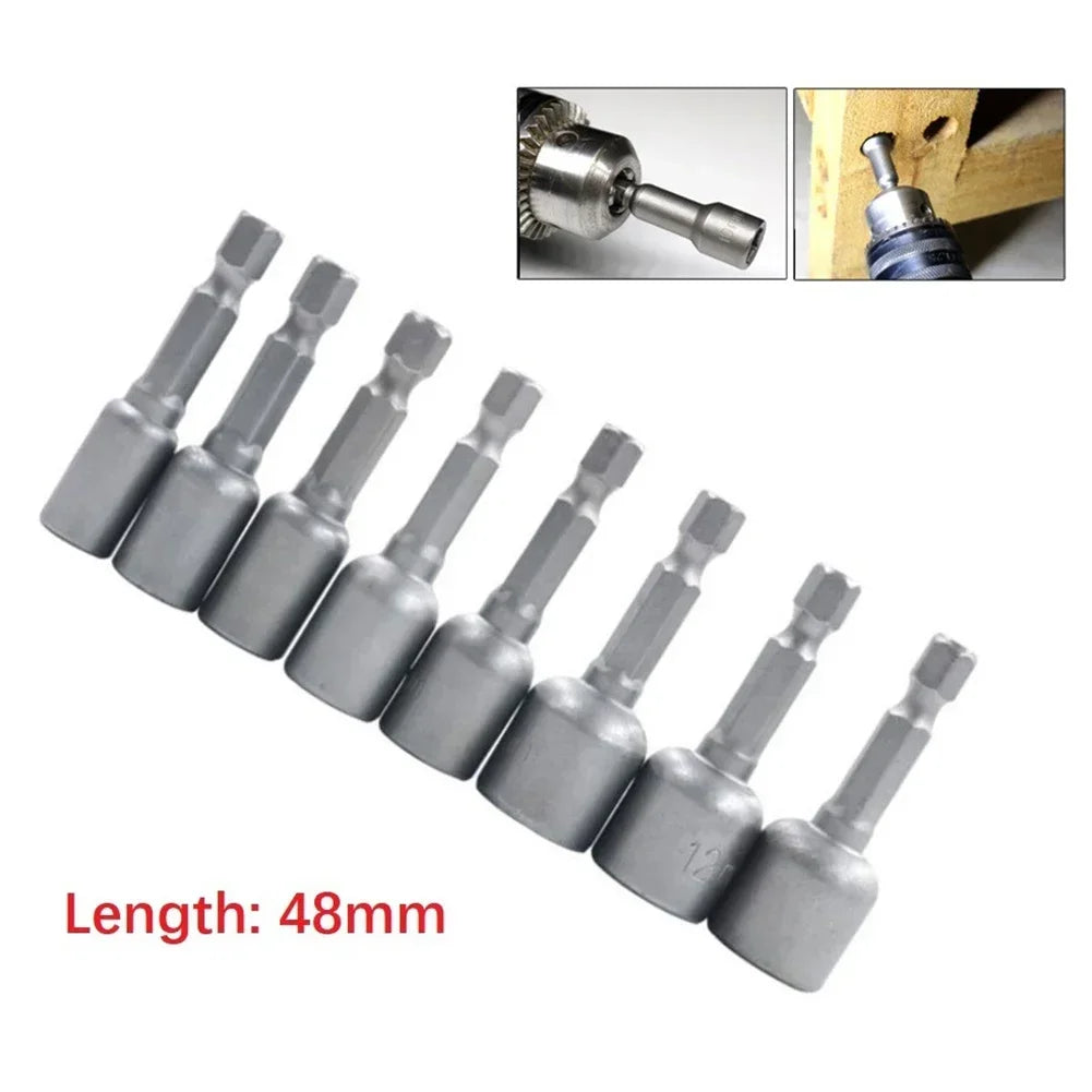 Magnetic Hex Nut Driver Socket 1/4" Shank Power Drill 6–13mm Nut Driver Socket Vue