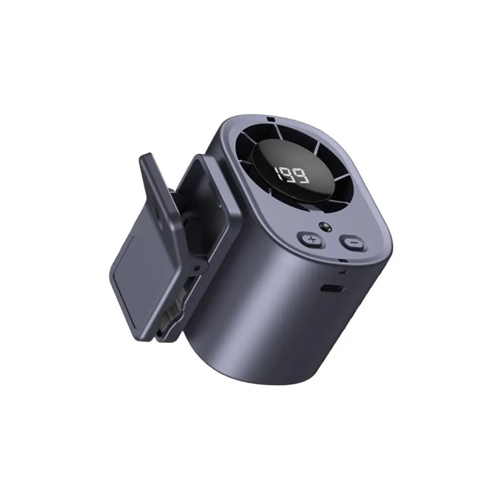 Powerful Airflow Clip Fan USB Charging Mute LED Digital Display Cooling Function Car Clip-on Mini Fan Portable Car Electric Fan Vue black