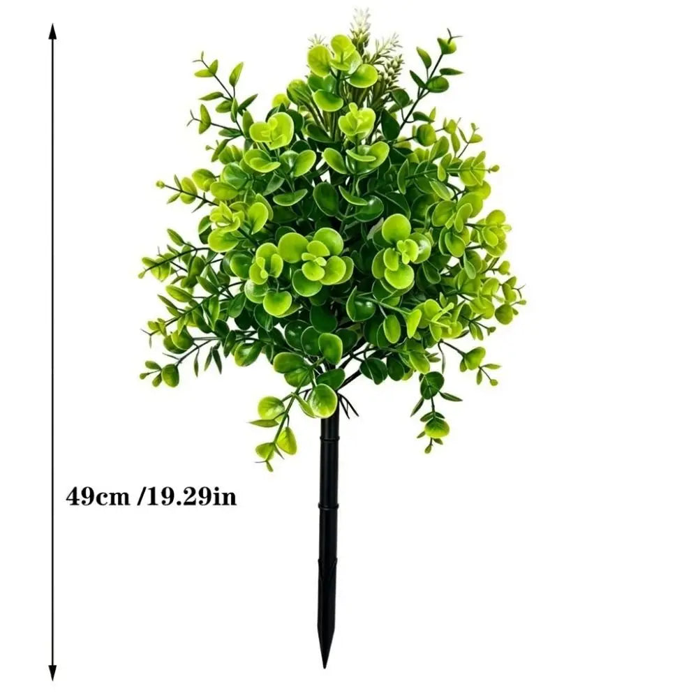 Plastic Artificial Eucalyptus Lavender Stake UV Resistant Lifelike Artificial Green Plants Ground Stake Waterproof Fade-proof Vue
