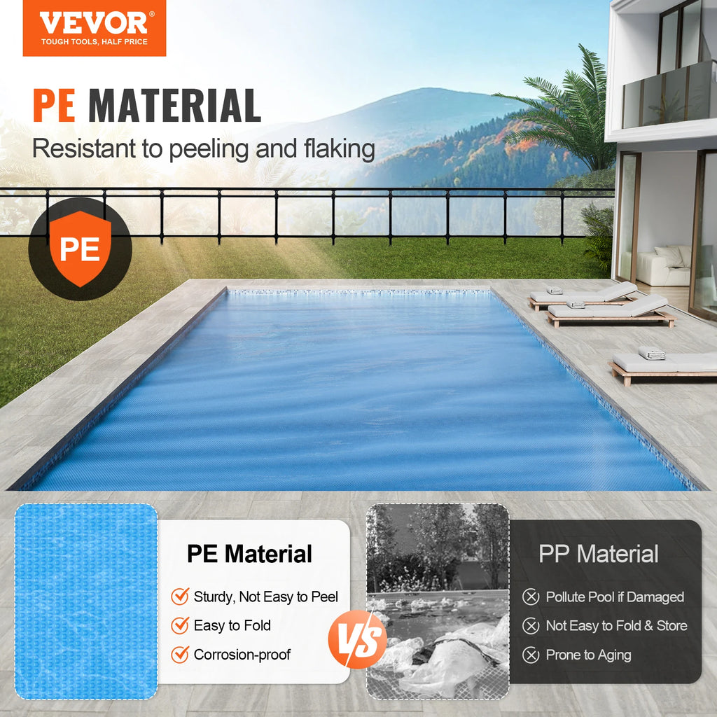 Solar Pool Cover 28x14 ft Rectangle – 12 Mil Solar Blanket Solar Pool Cover Vue